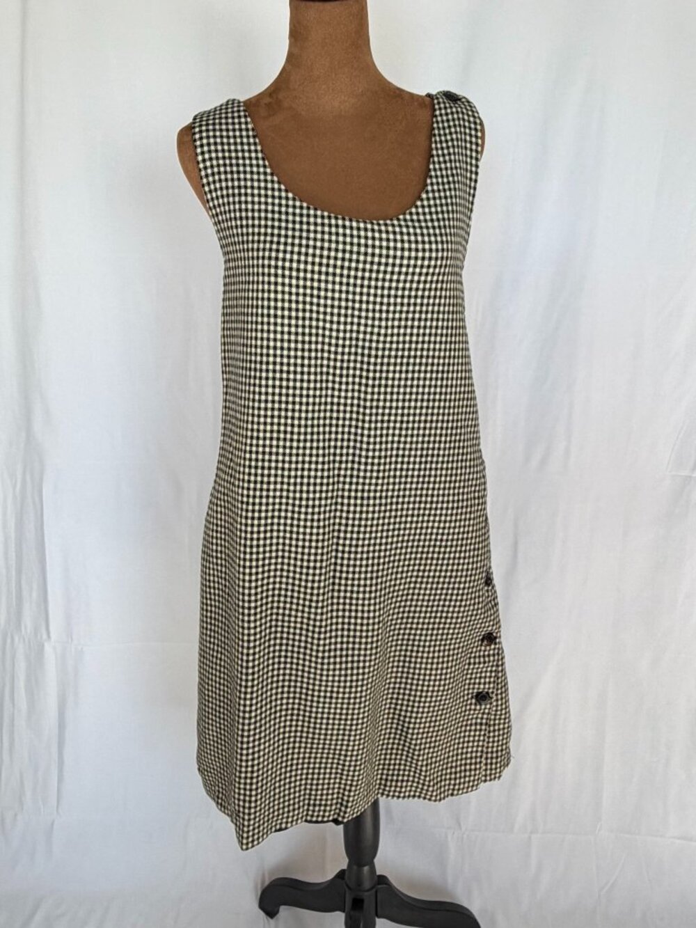 Vintage 1992 Rafaella Wool Houndstooth Jumper Dress Size 12